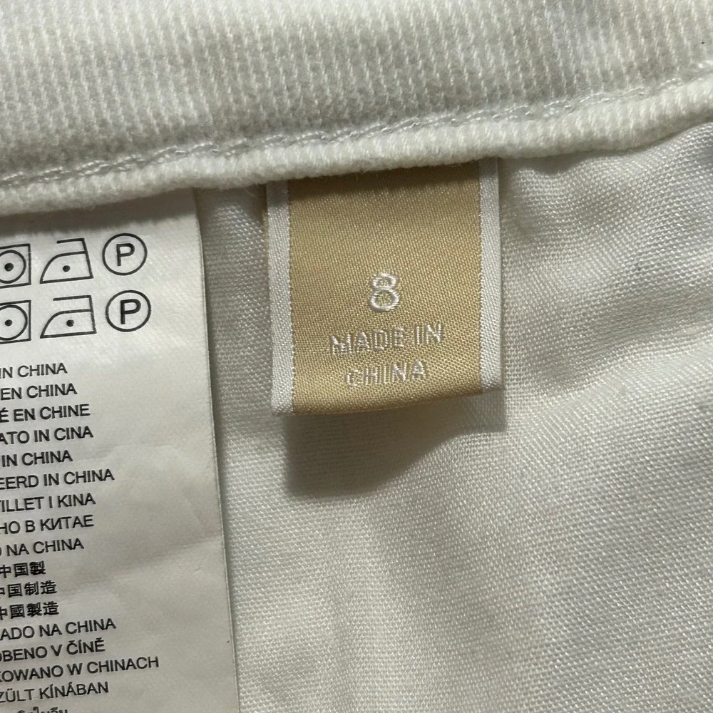Michael Kors‎ Womens White Cropped Flare Jeans Size 14